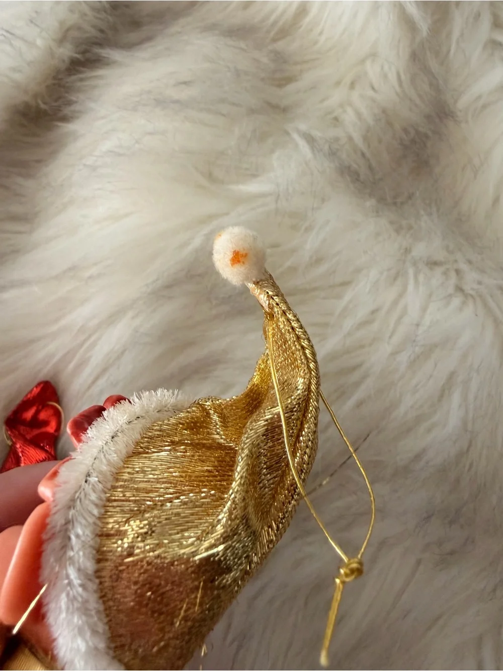 Metallic ‘Knee Huggers’ Mid century ornament (set of 2)